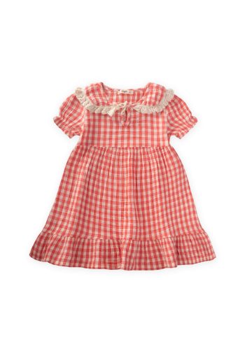 Coral Dress with Pöti Collar for Ages 2-10