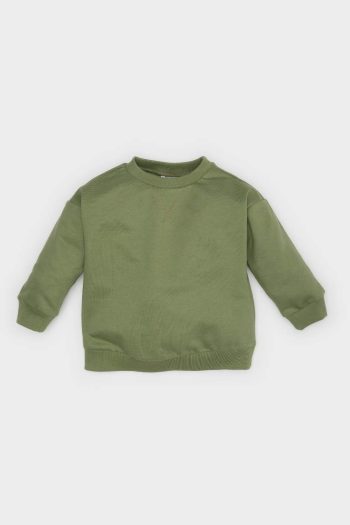 Boys' Basic Plain Crew Neck Sweatshirt