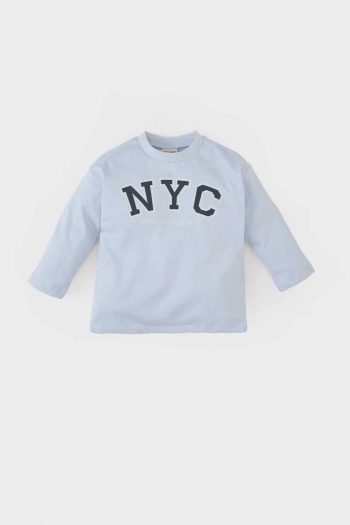 Boy's Bicycle Neck Printed Long Sleeve T-Shirt