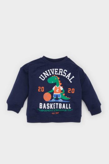 Boys' Dinosaur Print Crew Neck Sweatshirt