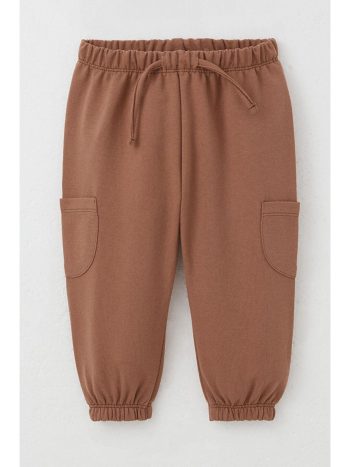 Breeze Men's Baby Sweatpants with Cargo Pockets and Drawstring Accessory - Brown (6 Months - 2 Years)