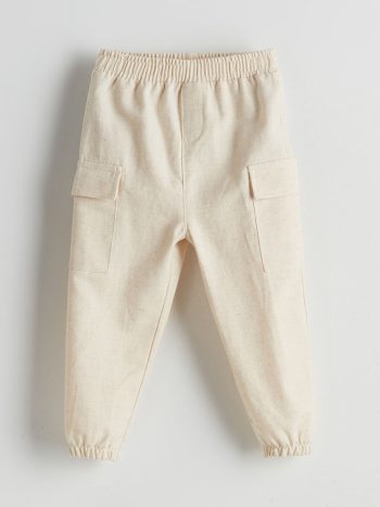 LCW Baby                                                                                         Ecru Linen Blend Baby Boy Cargo Pants