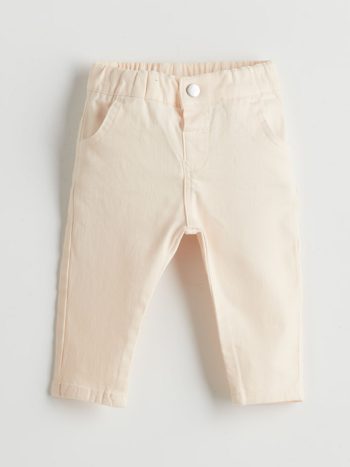 LCW Baby                                                                                          Cream Elastic Waist Basic Boys' Pants
