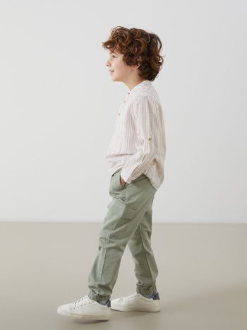 LCW Kids Green Elastic Waist Boys Cargo Pants