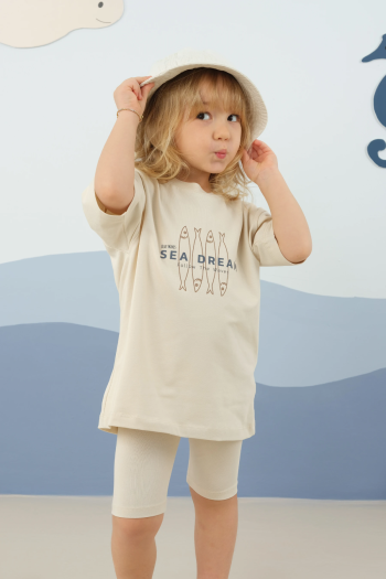 Basic Set with Short Leggings - Bone