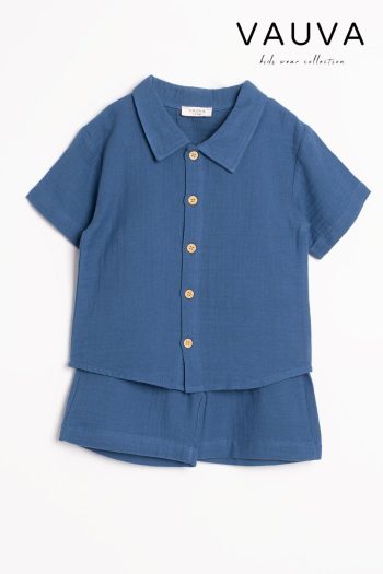 Baby Muslin Shirt and Shorts Set Button-Up 100% Cotton Children's Outfit