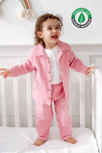 Lilabio 100% Cotton Muslin Bohemian Shirt Set for Ages 1-5