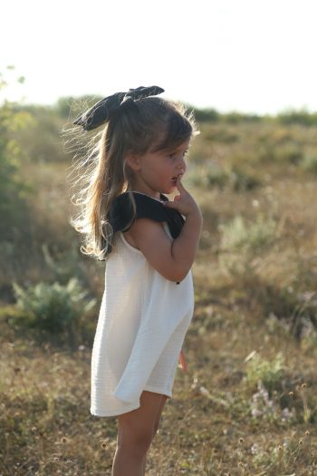 Pure Lille Nora Ecru Muslin Children's Dress (Removable Muslin Collar)