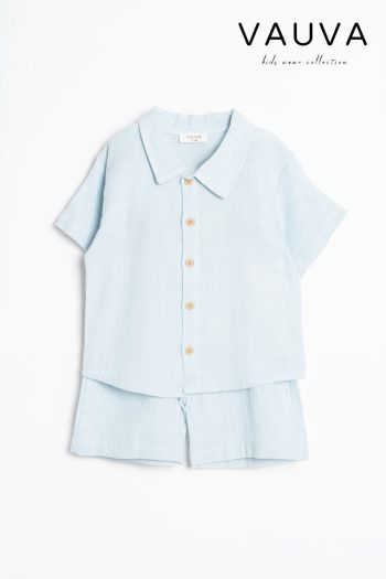 Baby Muslin Button-Up Shirt and Shorts Set, 2-Piece Outfit, 100% Cotton Kids Set