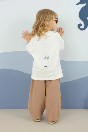 White Printed Long Sleeve T-Shirt