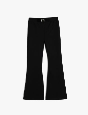 Girls' Spanish Flared Pants with Elastic Waistband in Viscose Fabric