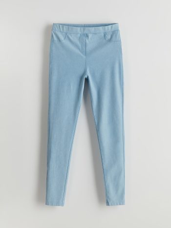 LCW Kids Blue Waistband Elastic Girl Leggings