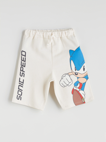 LCW Kids                                                                                         Elastic Waist Sonic Printed Boys' Shorts