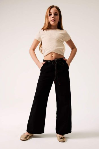 Girls' Wide Leg Cotton Pants