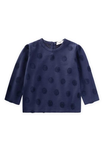 Sun Patterned Sweatshirt for Ages 1-8 Navy Blue