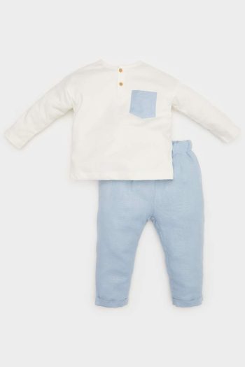 Boys' Baby 2-Piece Set Long Sleeve T-Shirt with Elastic Waist Sweatpants