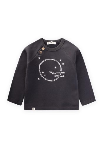 Embroidered Sleeves Sweatshirt for 1-5 Years - Anthracite