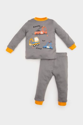 Baby Boy Transportation Vehicle Long Sleeve 2-Piece Pajama Set