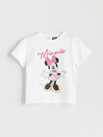 LCW Kids                                                                                       Off-White Minnie Mouse Printed Girl's T-Shirt