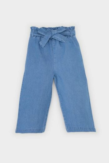 Girl's Paperbag Straight-Leg Jean Pants