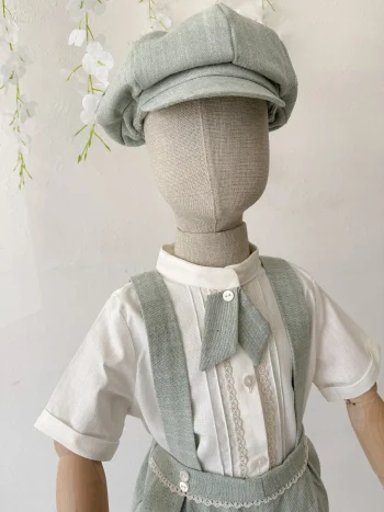 LOU MINT SHORT SUSPENDER-DRESS SHIRT
