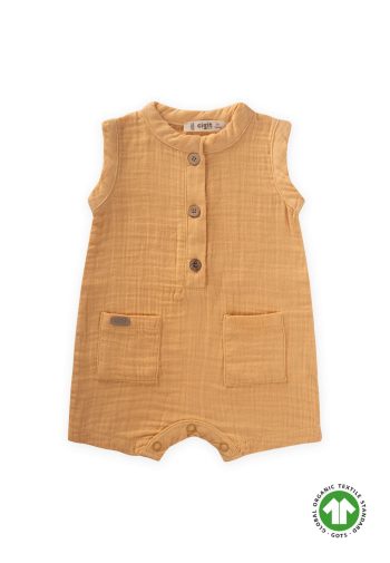 Organic Pocket Jumpsuit 0-3 Years Pastel Yellow