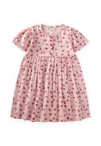 Daisy Pattern Dress 2-8 Years Fuchsia Daisy Design