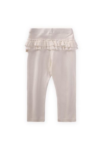 Ruffled Back Ribbed Leggings 0-3 Years Off-White