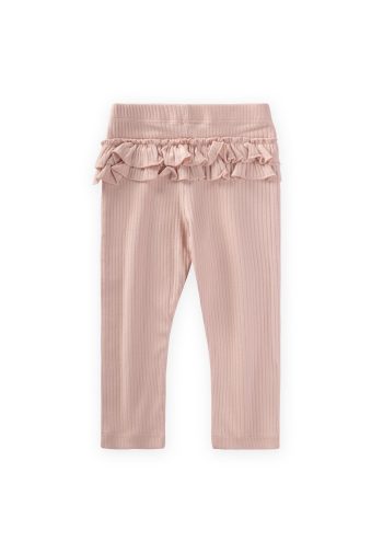Ruffled Back Ribbed Leggings for Ages 0-3 in Dusty Pink