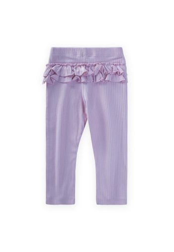 Ruffled Hem Ribbed Leggings 0-3 Years Lilac