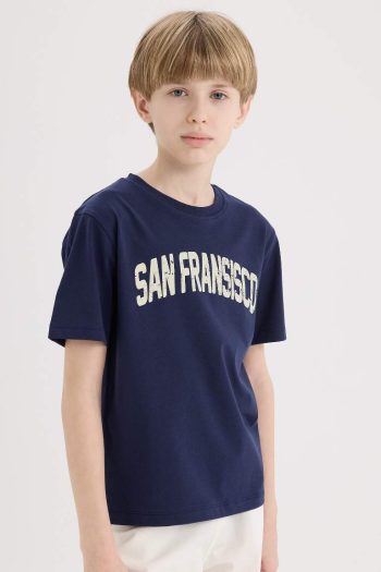 Boys' Printed Bicycle Neck Short Sleeve T-Shirt