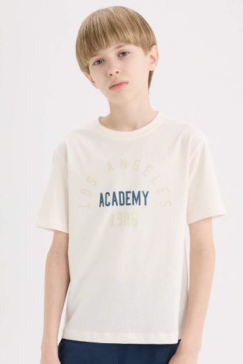 Boys' Short Sleeve T-Shirt with Bicycle Print