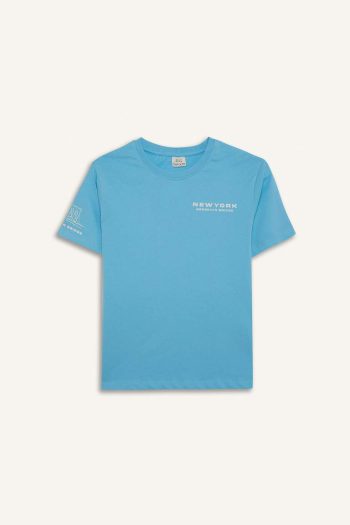 Boy's Bicycle Collar Printed Short Sleeve T-Shirt