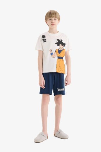 Boys' Dragon Ball Pajama Set with Short Sleeve Top and Elastic Waist Shorts