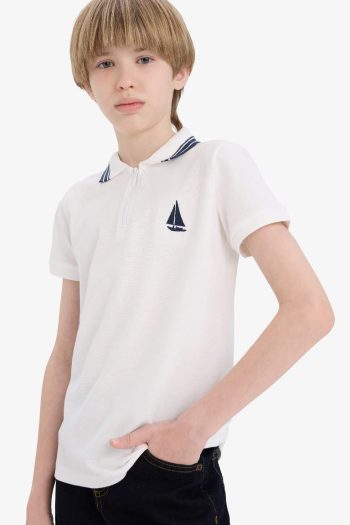 Embroidered Short Sleeve Polo Shirt for Boys