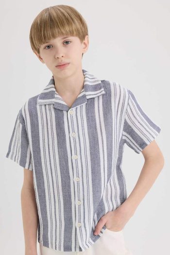 Men's Boys' Oversized Fit Polo Collar Short Sleeve Shirt