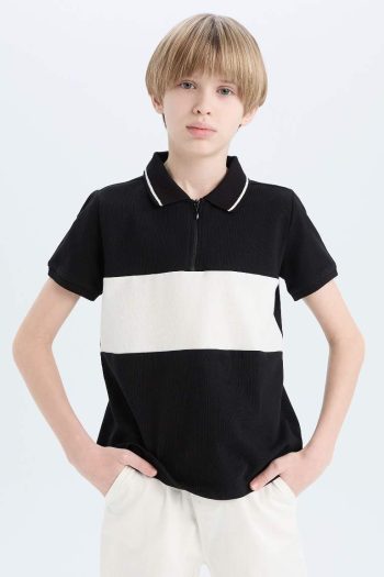 Boys' Color Blocked Short Sleeve Polo Shirt