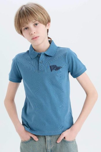 Embroidered Short Sleeve Polo Shirt for Boys