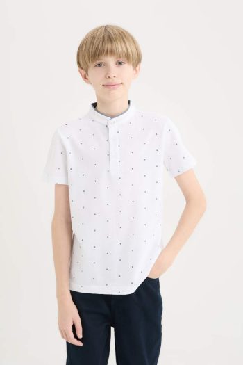 Boys' Short Sleeve Polo Shirt with a Collar