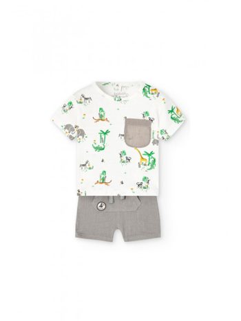 Boboli White Baby Boy Newborn 2-Piece Set