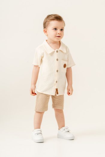JNF Kids Boy Baby Waffle Two-Piece Set