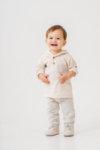 JNF Kids Striped Linen Twin Set for Boys