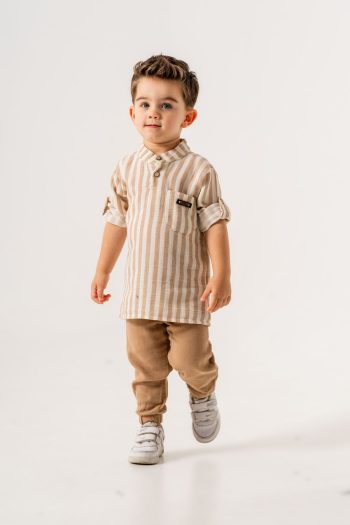 JNF Kids Boys Striped Shirt Two-Piece Set