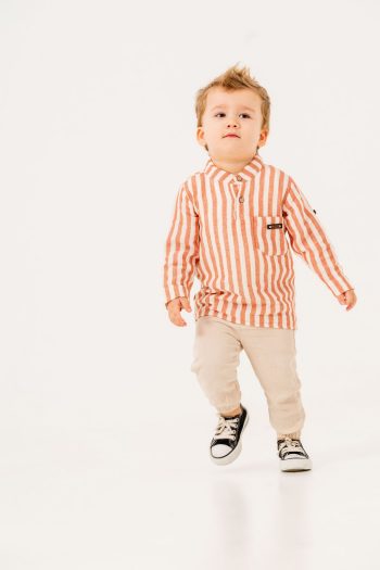 JNF Kids Boys Striped Shirt Two-Piece Set