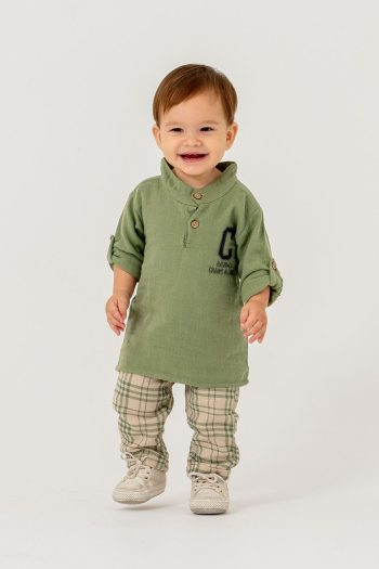 JNF Kids Boys' Baby Muslin Checkered Two-Piece Set