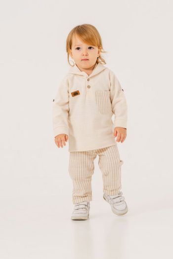 JNF Kids Boys Striped Linen Two-Piece Set