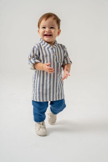 JNF Kids Boy's Striped Shirt Two-Piece Set