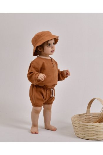 Lollie Baby&Kids Muslin Shirt Shorts Set for Babies & Children - Terra