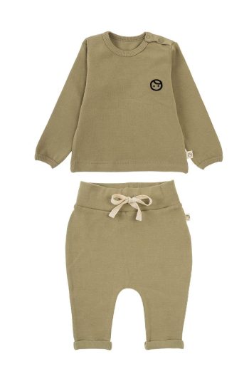 Organic Cotton Baby Set in Haki Kaşkorse