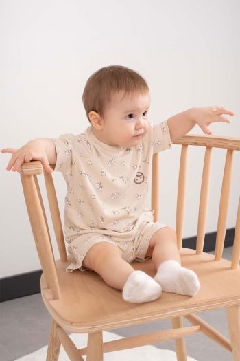 Organic Cotton Baby Shorts Set with Small Print Design